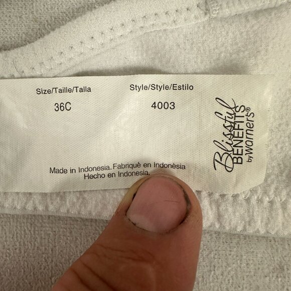 Blissful Benefits By Warner's Women's Light Gray Padded Underwire Bra Size 36C - Picture 5 of 6